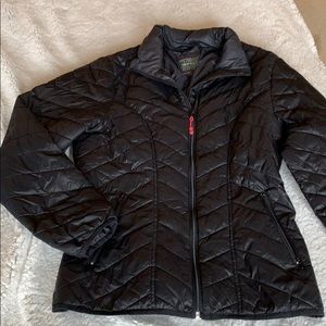 Black quilted coat